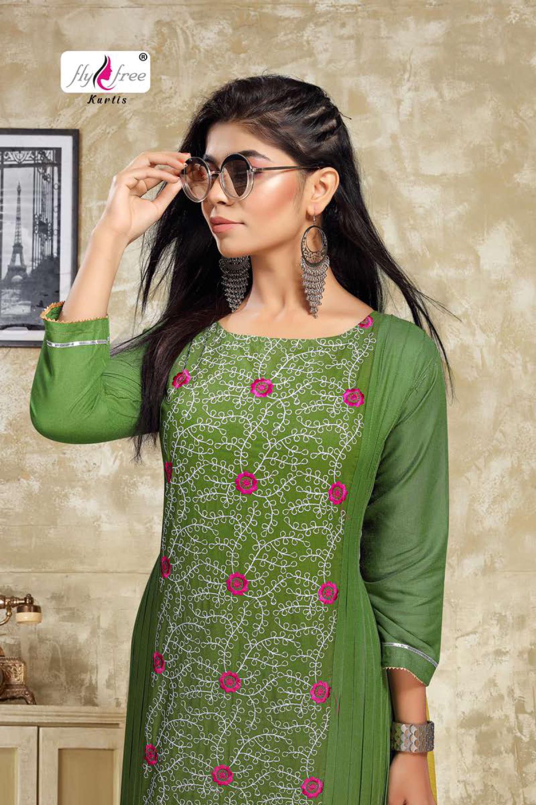 Fly Free Nexa Fancy Festive Wear Rayon Printed Kurti With Sharara Collection